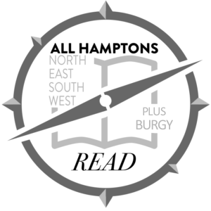 All Hamptons Read logo, compass. Includes the words, "North, East, South, West, Plus Burgy"